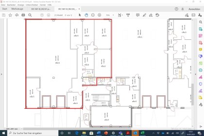 Grundriss 452qm markiert