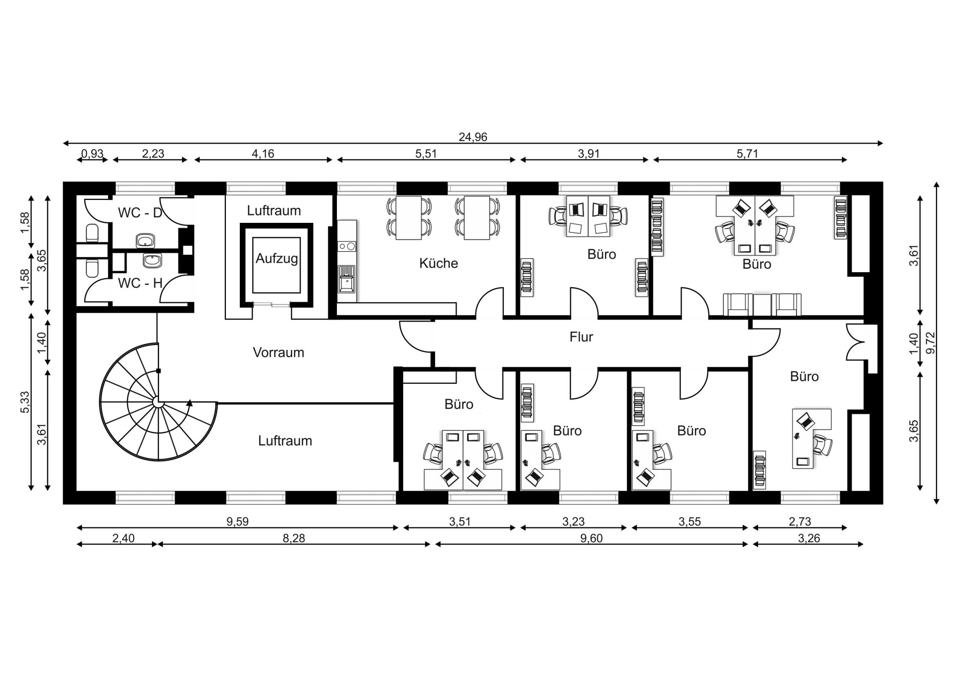 Grundriss 2. OG Riegel