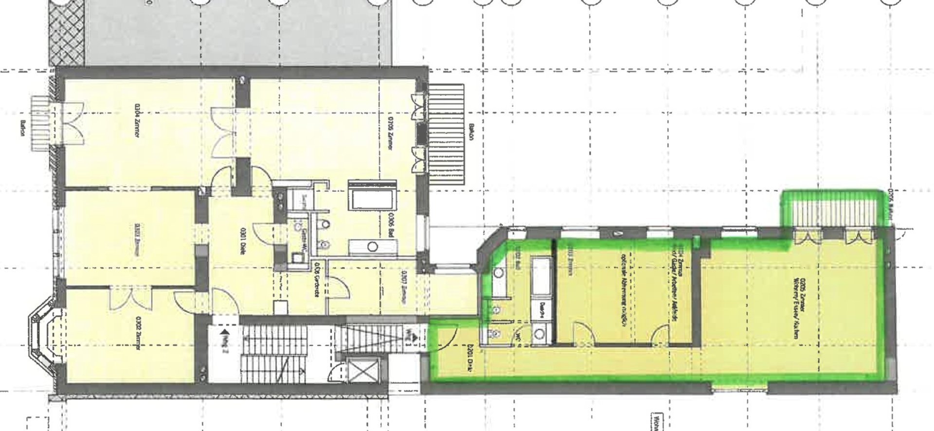 Grundrissplan 1.OG Hinterhaus