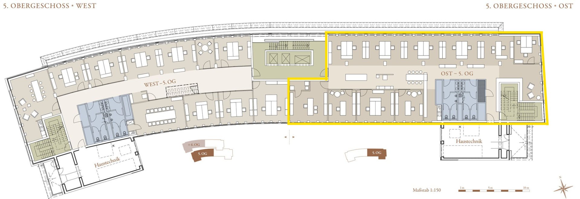 Grundriss 5. Obergeschoss Ost