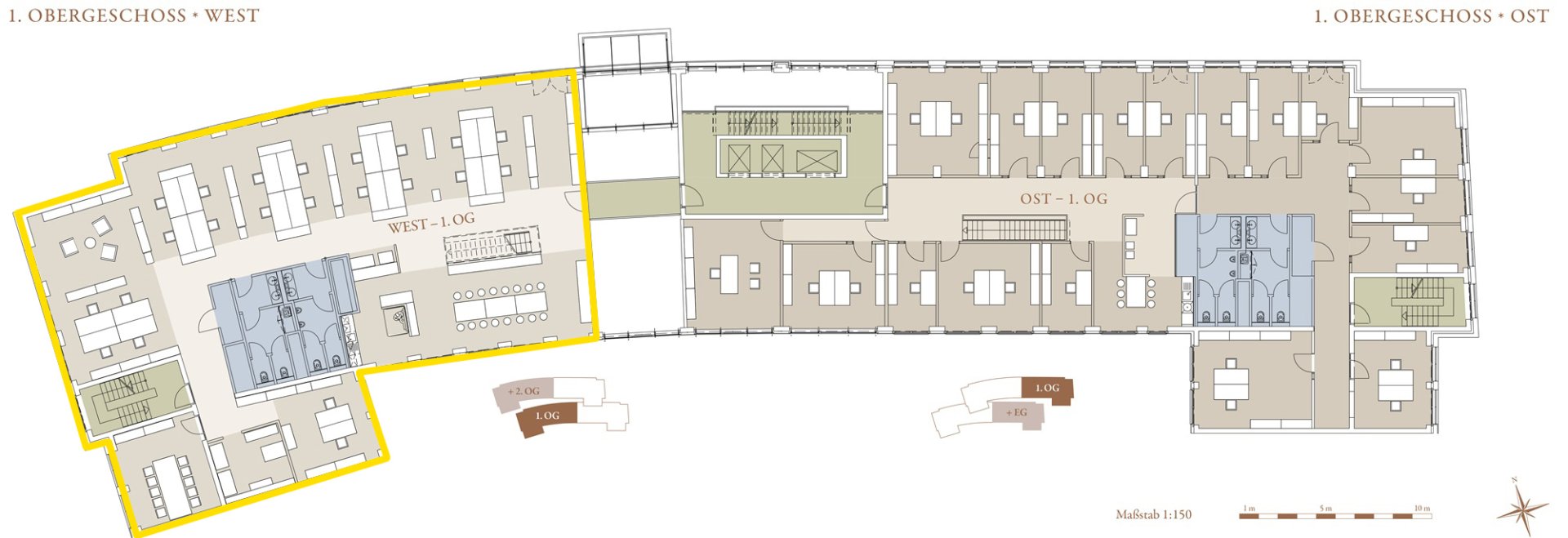 Grundriss 1. Obergeschoss West