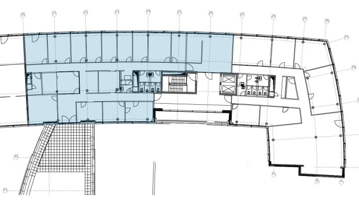 Moderne Büros auf historischem Grund im 