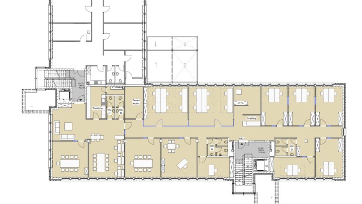 Büroloft mit Glaswänden und Kühlung zu vermieten