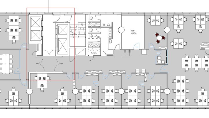 Arbeiten im Hochhaus mit tollem Blick am Barbarossaplatz!