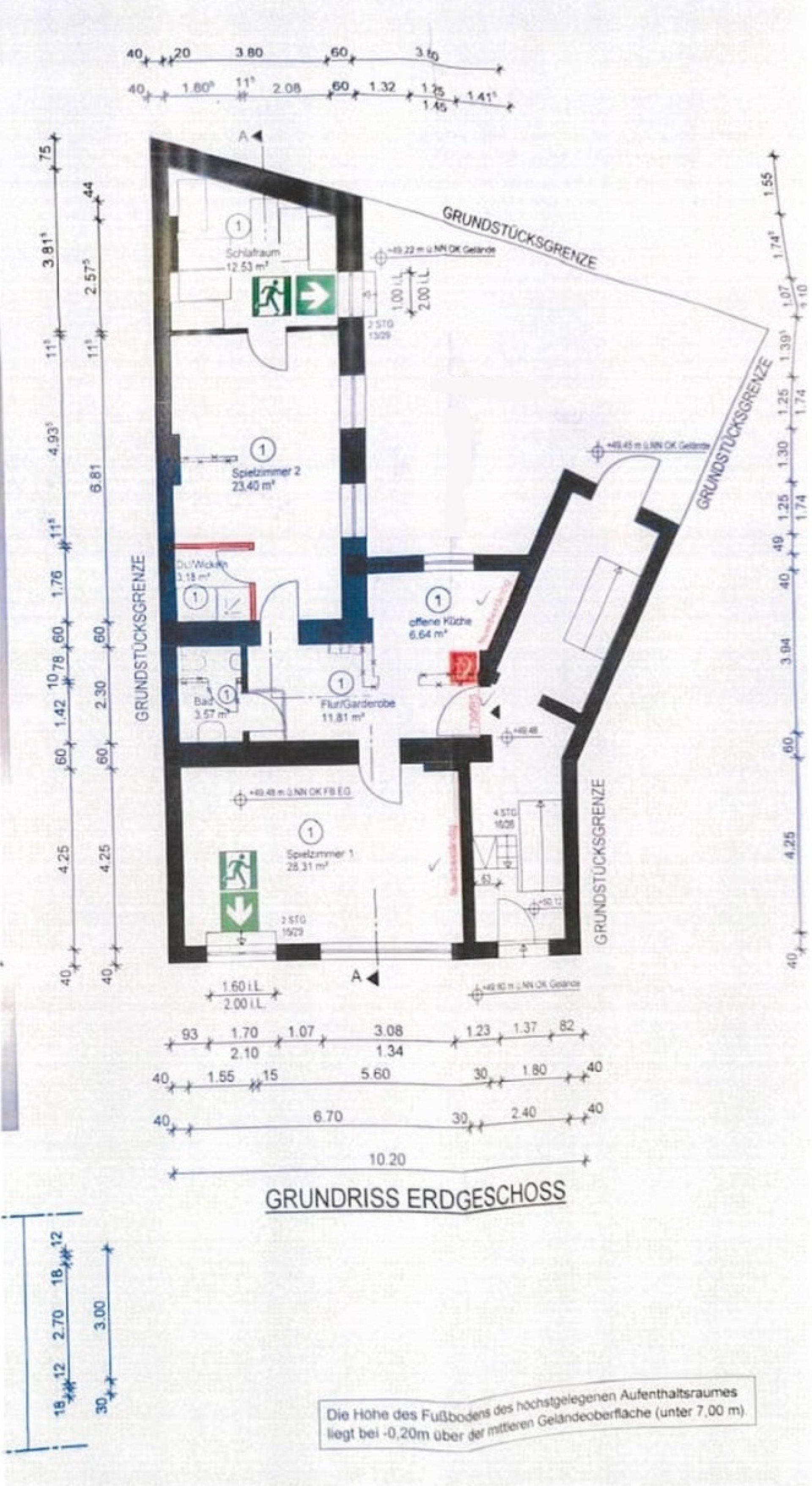Grundriss Ladenbüro
