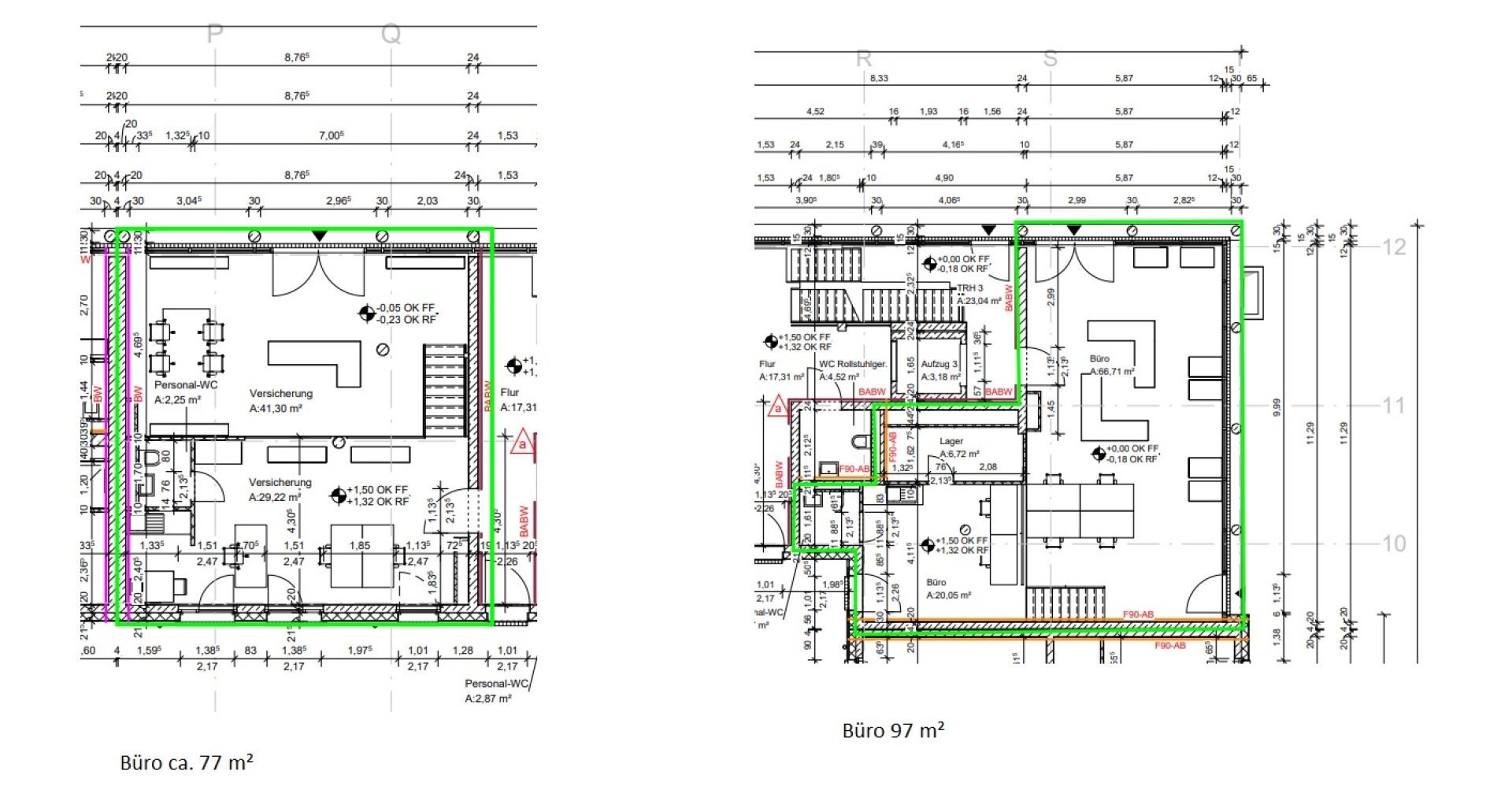 Grundrisspläne Büro