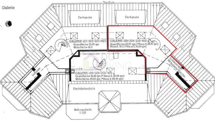 Dachgeschosswohnung mit Galeriegeschoss und großem Balkon in Müngersdorf